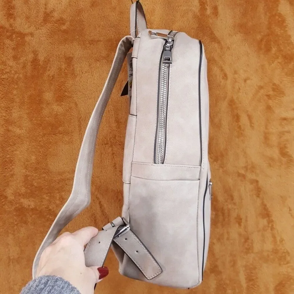 ALFANI Backpack Natural Tan Faux Suede Workwear Travel Business School $99